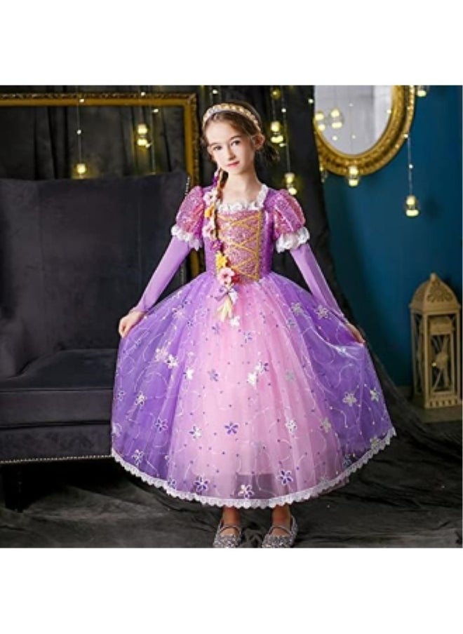 GGEROU - Girls Princess Rapunzel Costume Tangled Dress - Image 1