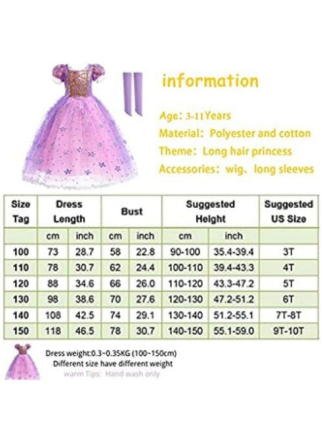 GGEROU - Girls Princess Rapunzel Costume Tangled Dress - Image 1