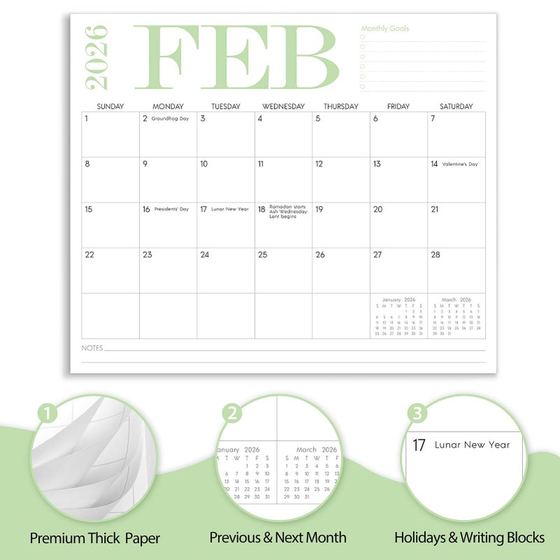 Zuozee Magnetic Calendar for Refrigerator, 12.9"x 10.9" Fridge Calendar from Jan. 2026 to Dec. 2027, Wall Calendars 2026-2027 Prefect for Planning and Organizing Your Life - Image 2