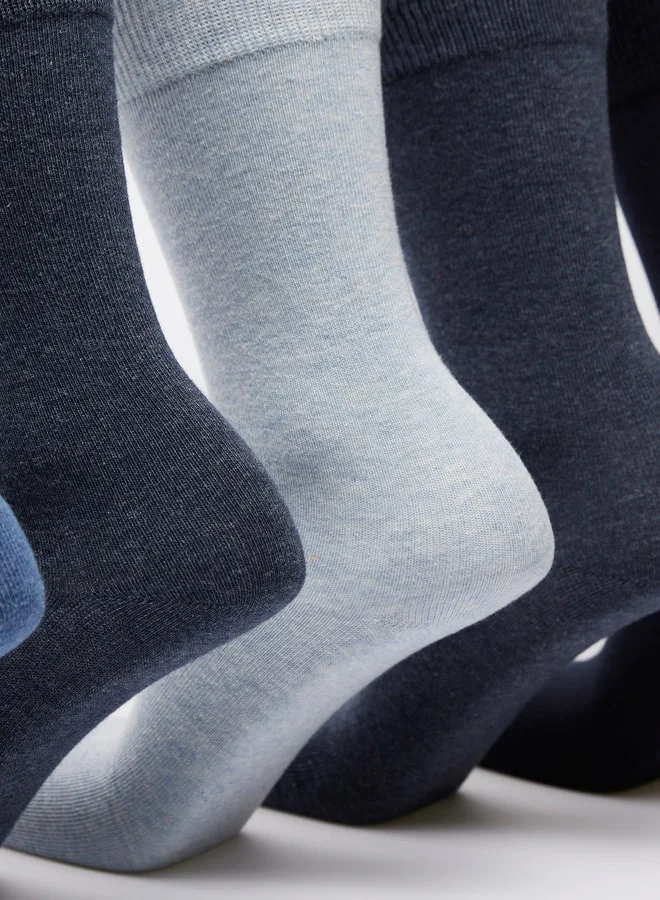 DUCHINI Men's Solid Calf Length Socks - Set of 5