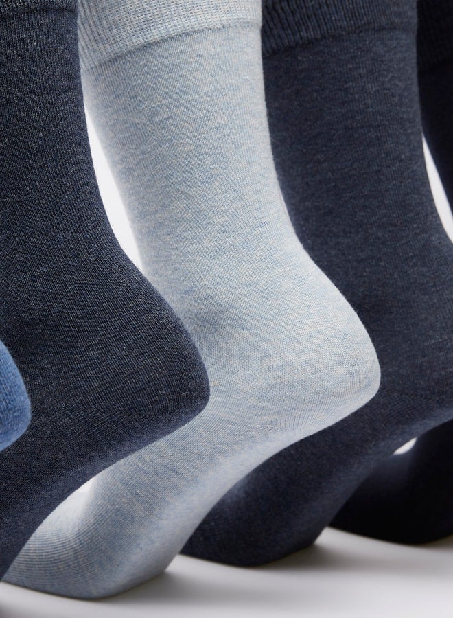 DUCHINI Men's Solid Calf Length Socks - Set of 5 - Image 2