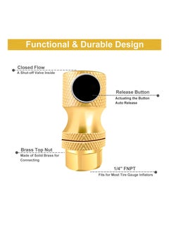 Excefore Locking Air Chuck, Heavy-Duty Brass Air Chuck for Tires, Easy to Use, Leak-Proof, Rated up to 200psi (2 Pack)  - Image 2