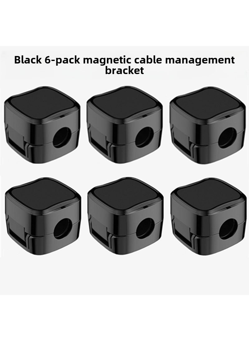Generic Magnetic Cable Organizer Desk Non-Mark Self-Adhesive 6 Pack Black Bag 