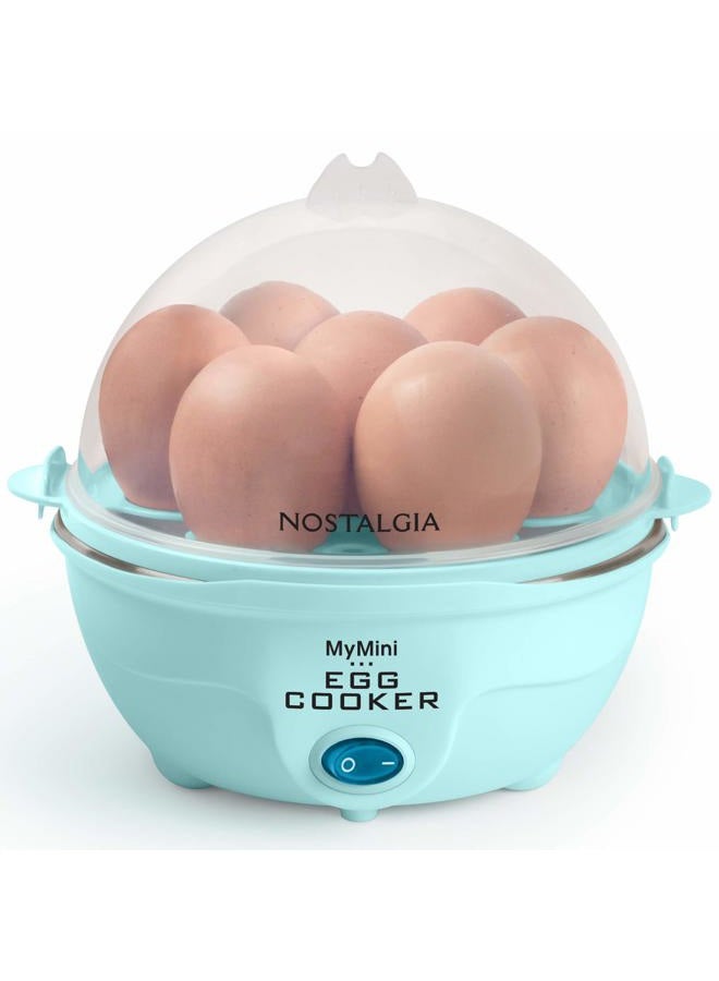 Nostalgia Retro Electric Large Hard-Boiled Egg Cooker, 7 Capacity, Poached, Scrambled, Omelets, Whites, Sandwiches, for Keto & Low-Carb Diets, Aqua - Image 1