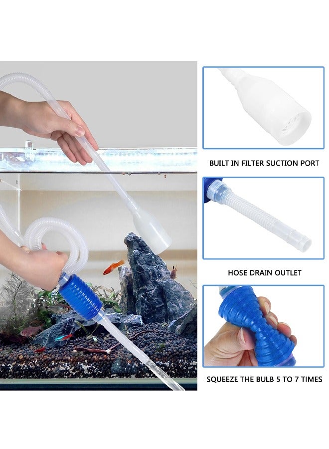 GUSGU 150cm سيفون مضخة مناسبة لأنّ حوض السمك ، حوض السمك ، حوض السمك مضخة سيفون ، والحصى الأنظف ، حوض السمك الحصى مكنسة كهربائية ، حوض السمك الحصى مكنسة كهربائية والاسفنج الأنظف - Image 3