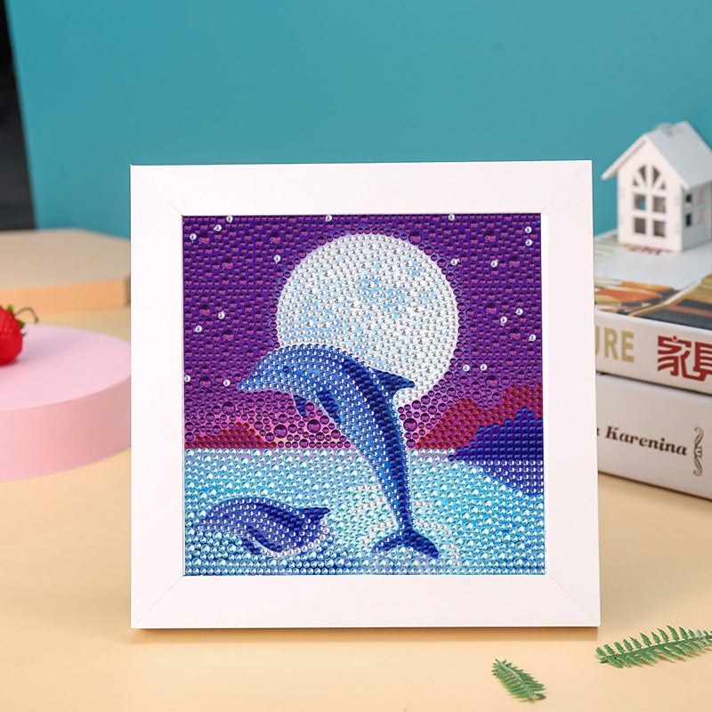 Full Diamond Drawing With Frame Children'S Cartoon Diy Handmade Sticker Drawing For Primary School Students Diamond Crystal Drawing Sale - Image 1