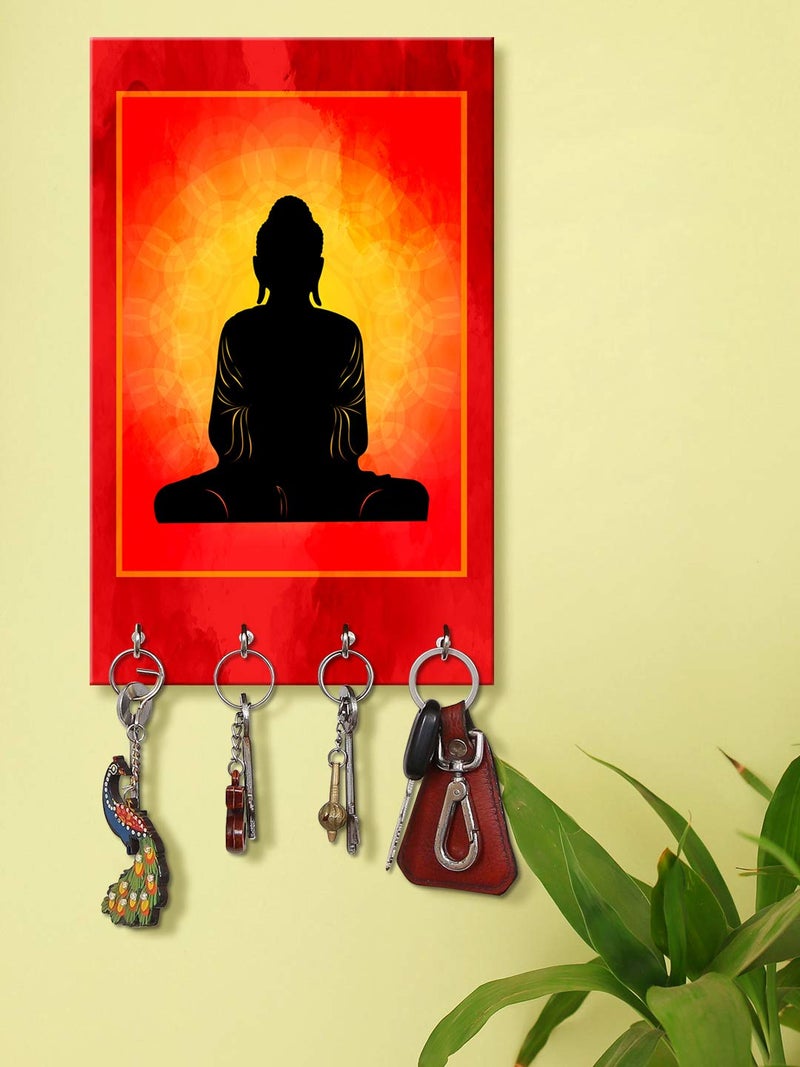 999STORE Key Ring Holder for Wall Holder Wall Mount Hanger Organizer Buddha Key Stand for Wall (MDF_7.5X12 Inch_Multi) KeyholderP054 - Image 1