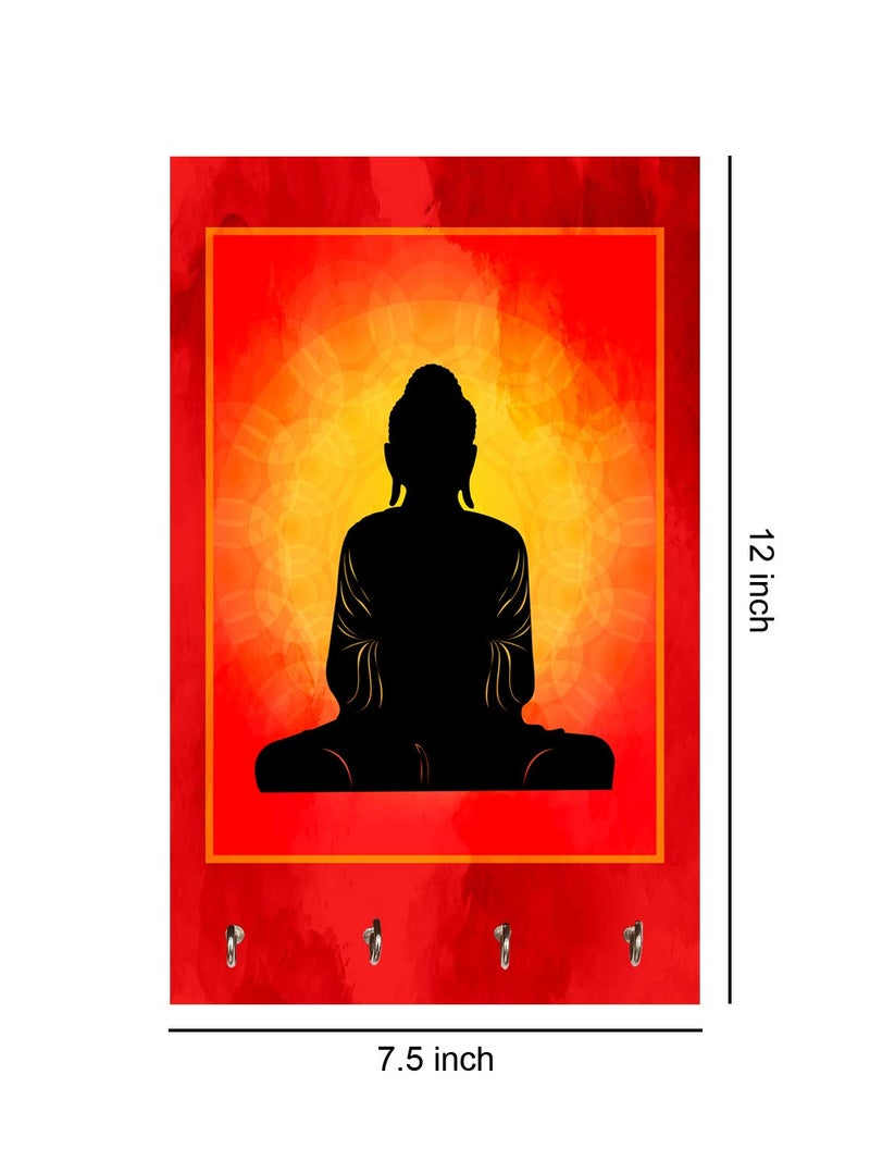 999STORE Key Ring Holder for Wall Holder Wall Mount Hanger Organizer Buddha Key Stand for Wall (MDF_7.5X12 Inch_Multi) KeyholderP054 - Image 4