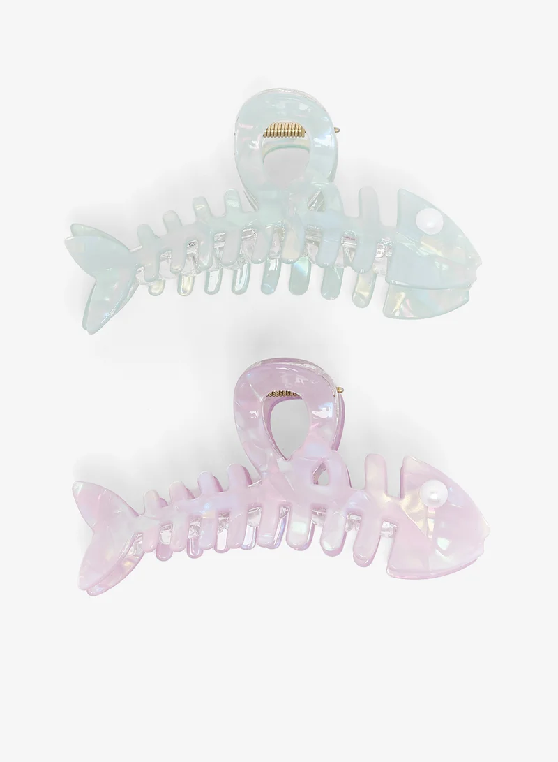 جينجر 2PK Pastel Fish Hair Claw