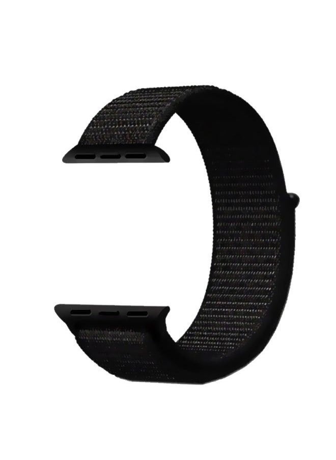 Generic - Nylon Replacement Band Compatible with Apple Watch Series 7/8/9/Ultra/Ultra 2 Size 42/44/45mm Black Color - Image 1