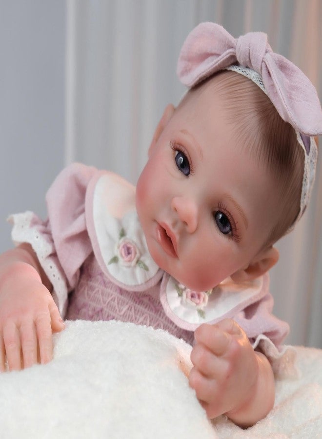 Cloveray 20inchs Vinyl ＆ Fabric Lifelike Reborn Baby Doll, Cute Open Eyes Newborn Doll with Removable Dress, Realistic Baby Doll with Magnetic Pacifier for 3+ Ages, Gifts - Image 2
