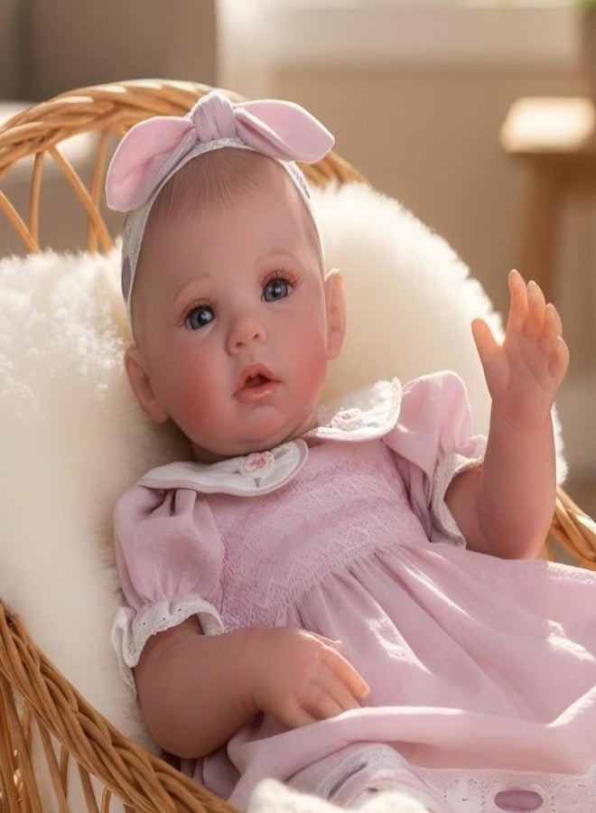 Cloveray 20inchs Vinyl ＆ Fabric Lifelike Reborn Baby Doll, Cute Open Eyes Newborn Doll with Removable Dress, Realistic Baby Doll with Magnetic Pacifier for 3+ Ages, Gifts - Image 1