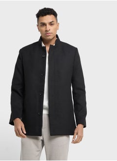 DeFacto Slim Fit Stand Collar Lined Wool Coat  - Image 1