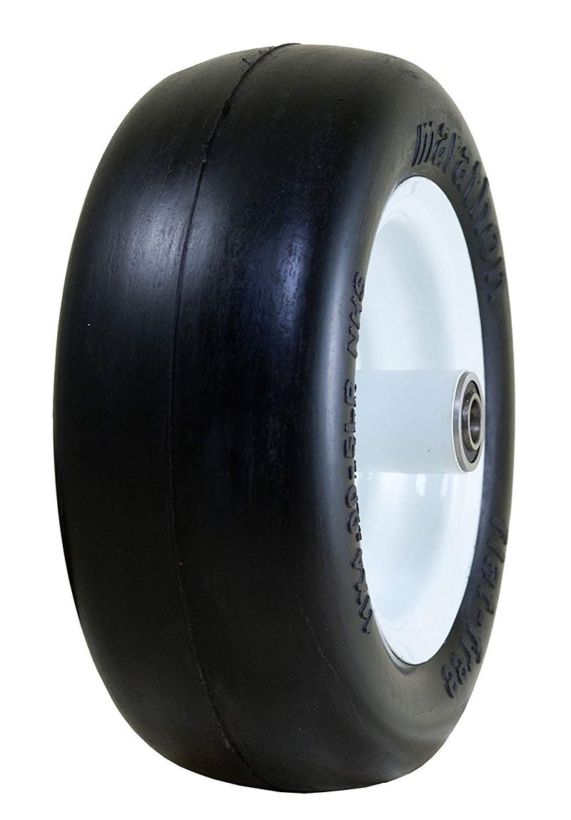 Marathon Marathon 11x4.00 Flat-Free Lawn Mower Tire on Wheel, 5" Centered Hub. 5/8" Bearing 
