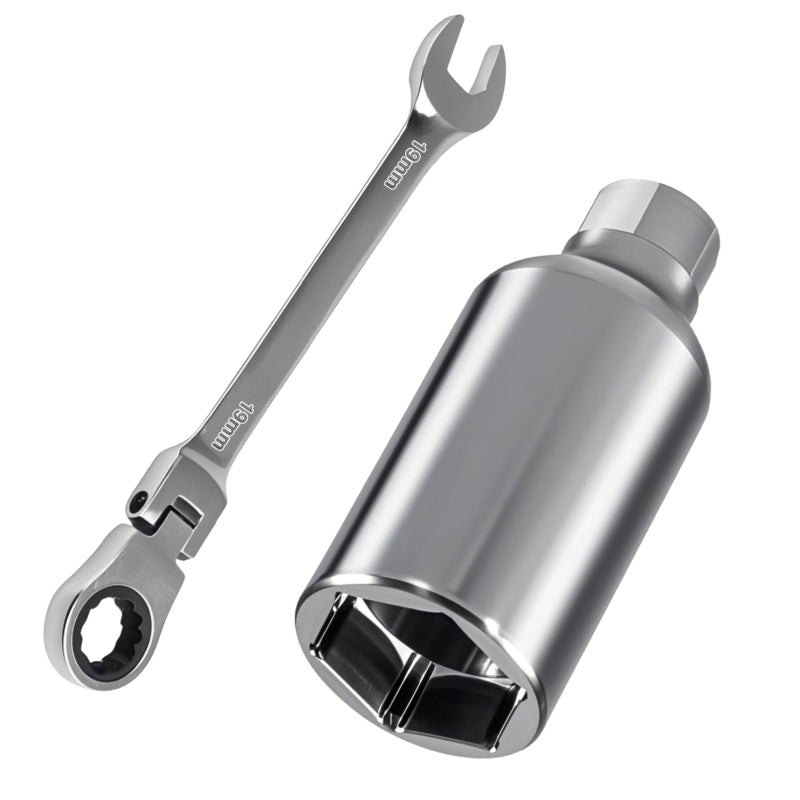 EVRBUL IPR Valve Injector Pressure Regulator Valve Install Removal Socket Tool with Wrench Compatible with Ford E350 F250 F350 73L Powerstroke Diesel 1 1829MM Deep Socket 38 Drive - Image 2