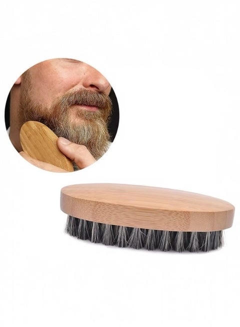 Glowudz wooden natural boar bristle beard brush for men beard care