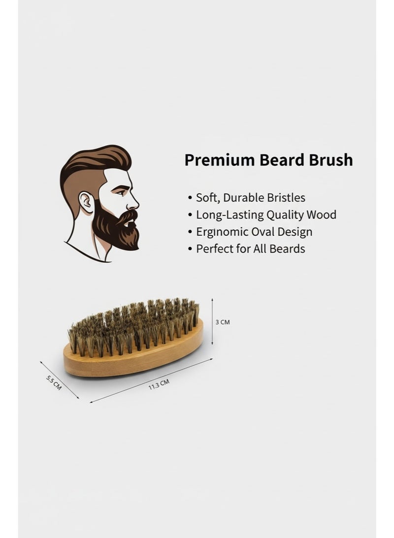 Glowudz wooden natural boar bristle beard brush for men - Image 3