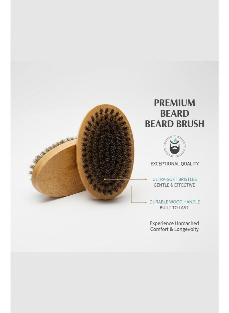 Glowudz wooden natural boar bristle beard brush for men - Image 2