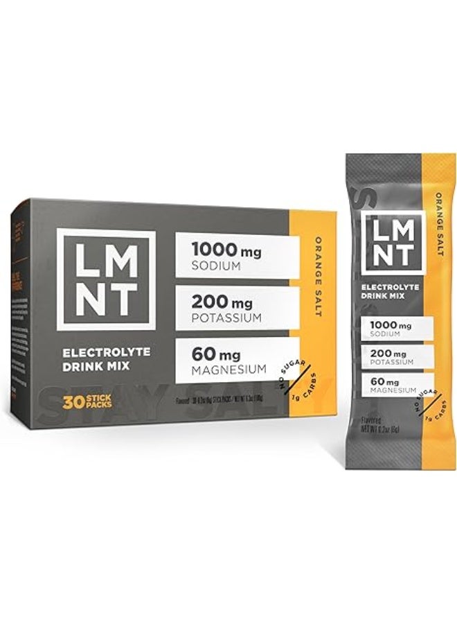 LMNT Zero Sugar Electrolyte Drink - Orange Salt - 30 Count