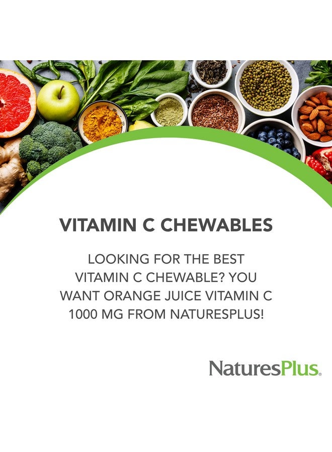 NaturesPlus Orange Juice - 60 Chewable Tablets - 1000mg Vitamin C - High-Potency Immune Support Supplement, Antioxidant - Vegan, Gluten Free - 60 Servings - Image 3