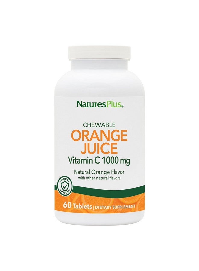 NaturesPlus Orange Juice - 60 Chewable Tablets - 1000mg Vitamin C - High-Potency Immune Support Supplement, Antioxidant - Vegan, Gluten Free - 60 Servings - Image 1