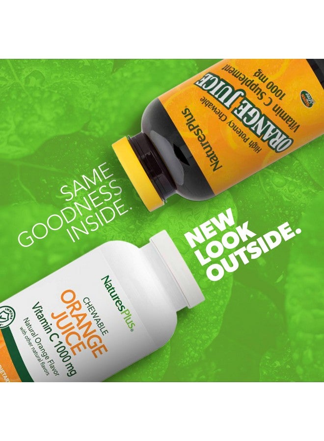 NaturesPlus Orange Juice - 60 Chewable Tablets - 1000mg Vitamin C - High-Potency Immune Support Supplement, Antioxidant - Vegan, Gluten Free - 60 Servings - Image 2