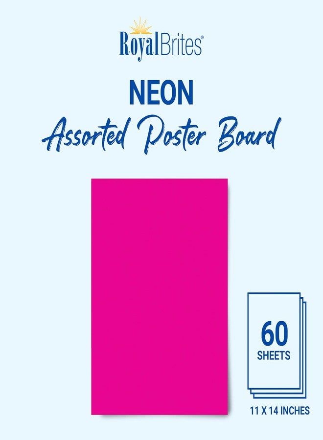 Royal Brites Neon Poster Boards, Classic Presentation Board, 11 x 14 Inches, Assorted Neon Colors (60 Pack) - Image 2