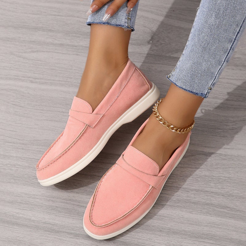 أحذية لوفرز كاجوال كبيرة الحجم بأسلوب بريطاني، أحذية بسيطة للنساء، جديدة جاهزة للارتداء على مدار أربعة مواسم، أحذية مريحة ذات نعل ناعم بفم ضحل - Image 3