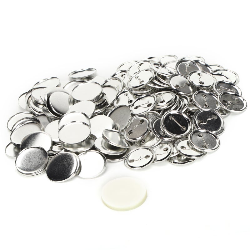 Blank Pin Button - Smooth Surface for Easy Print - Rust Proof Lightweight Durable Button Parts for DIY Craft Supplies - Image 1