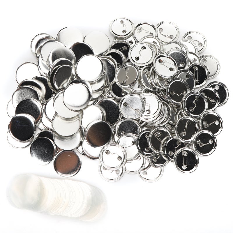 Blank Pin Button - Smooth Surface for Easy Print - Rust Proof Lightweight Durable Button Parts for DIY Craft Supplies - Image 2