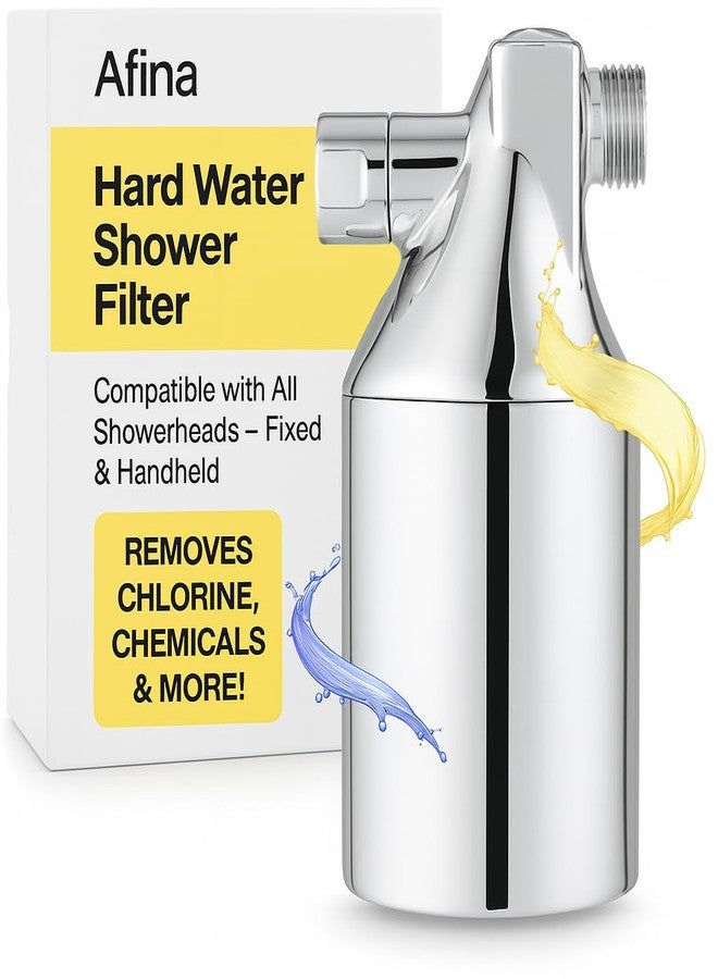 Afina Shower Head Filter - Shower Filter for Hard Water | High Pressure Shower Water Filter - Improves Skin & Hair by Removing Chlorine & Heavy Metals, Transform Your Shower Head with Filters (Black) - Image 1