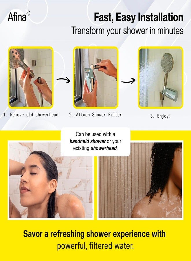 Afina Shower Head Filter - Shower Filter for Hard Water | High Pressure Shower Water Filter - Improves Skin & Hair by Removing Chlorine & Heavy Metals, Transform Your Shower Head with Filters (Black) - Image 5