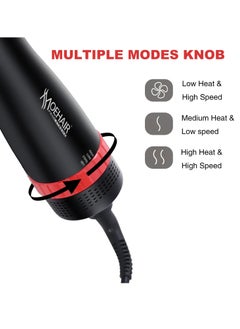 MoeHair Professional hair dryer brush for women and girls , 1500W dries and maintains hair moisture and reduces styling time. MO-7156 brush, with an elegant design for easy use at home or as a hairdresser. Fast performance for styling fine and curly hair.  - Image 2