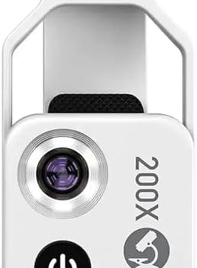Gray 200X Phone Microscope Lens with LED Light Universal Clip Portable Smartphone Camera Attachment - Image 2