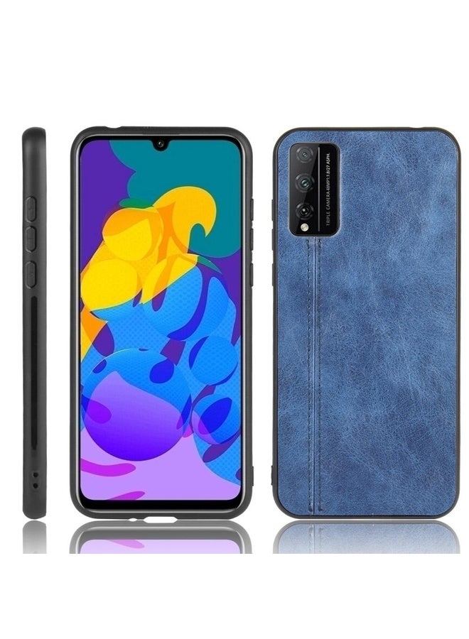 HuHa Case Cover For Huawei Honor Play 4T Pro Shockproof Sewing Cow Pattern Skin PC + PU + TPU Case(Blue) - Image 1