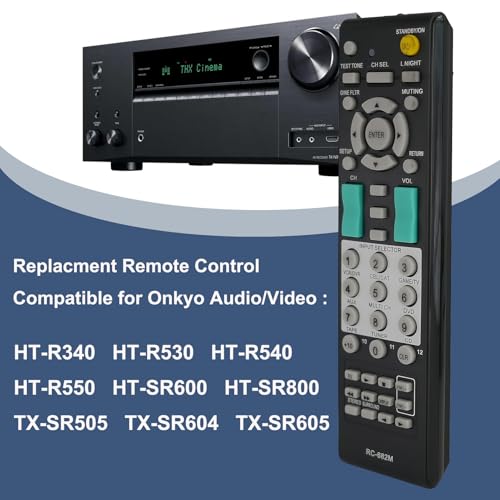 uehba Universal A/V Receiver Replaced Remote Control RC-682M RC-681M Fit for Onkyo Audio/Video HT-R340 HT-R530 HT-R540 HT-R550 HT-SR600 HT-SR800 TX-SR505 TX-SR604 TX-SR605 - Image 2