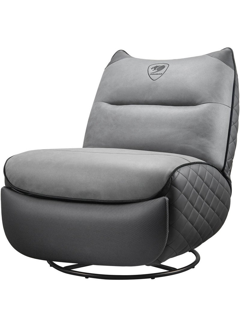 Cougar Overlord Neo Gaming Sofa Chair with Footrest – Ergonomic Full Body Support Recliner, Leather-Like Fabric & PVC Upholstery, 95°–135°–160° Adjustable Backrest, Rocking & 360° Swivel Base, High-Density Foam + Pocket Spring Cushion, Heavy-Duty Steel Frame, Grey | 3MOLNGRB.0001 - Image 3