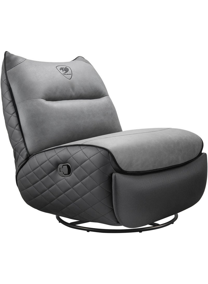 Cougar Overlord Neo Gaming Sofa Chair with Footrest – Ergonomic Full Body Support Recliner, Leather-Like Fabric & PVC Upholstery, 95°–135°–160° Adjustable Backrest, Rocking & 360° Swivel Base, High-Density Foam + Pocket Spring Cushion, Heavy-Duty Steel Frame, Grey | 3MOLNGRB.0001 - Image 4