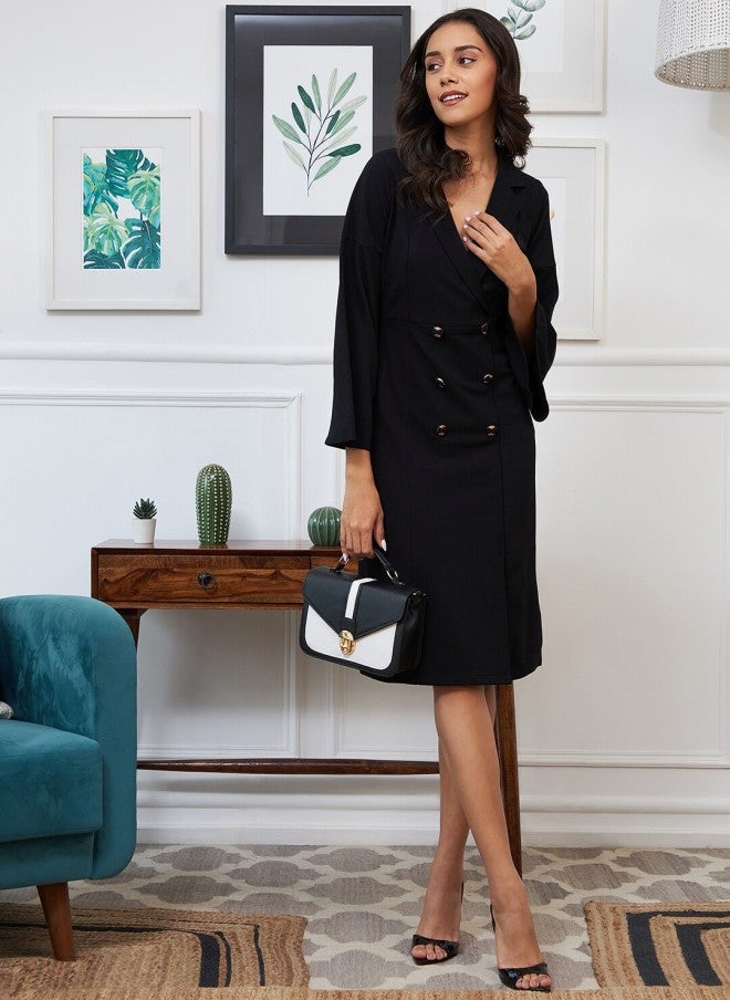 Athena Black Formal Blazer Dress for Women - Image 5