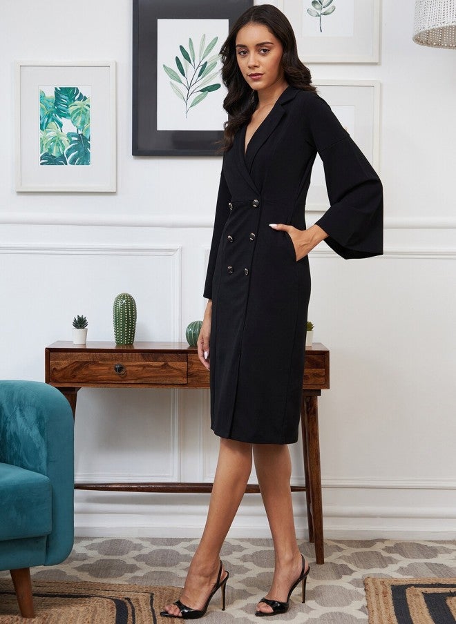 Athena Black Formal Blazer Dress for Women - Image 4