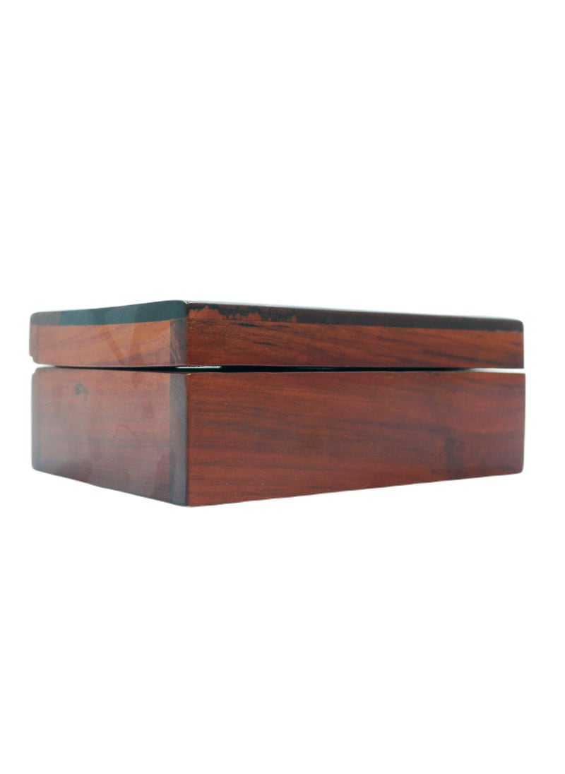 Antique Museum Vietnam Handmade Wooden Playing Cards Box Bone Work 4.5 X 7.5 X 11.5 cm  - Image 2