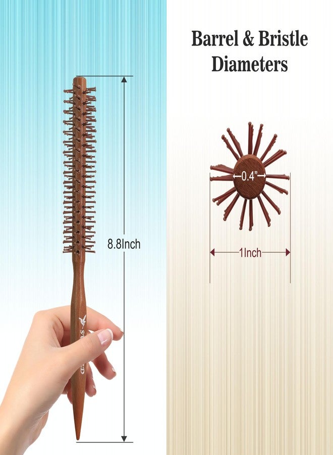 SUNBIRD فرشاة تصفيف شعر صغيرة ولفافة حجم 1" مصغرة - تصميم حراري دائري للشعر الكثيف/القصير/الرقيق، الغرة واللحية - أداة لرفع، تجعيد وتصفيف للنساء/الرجال - حجم محمول للسفر - Image 5