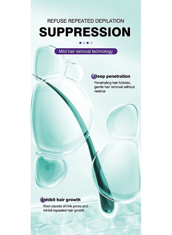 MOIKA Women's hair removal cream painless hair removal of arm leg and armpit hair, 2.47oz with Hair Growth Inhibitor, Moisturizing Formula - Image 4