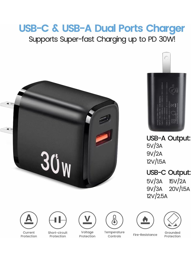 weishan PD 30W USB C Fast Charger Compatible with Insta360 X4 X3 GO 3S Ace Pro Action Cameras  Dual Port USB  Type C Wall Charger with C to C Charging Cable for Insta360 X4 Battery Charger Hub  - Image 3