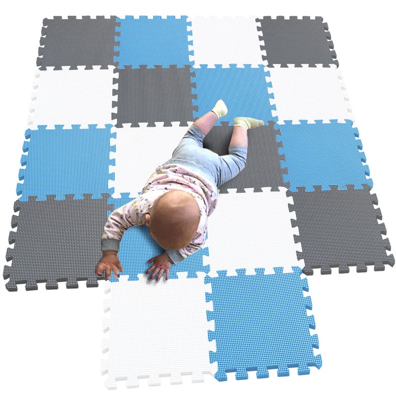 MQIAOHAMÂ® 18 Pieces Puzzle Play Mats, Soft Baby Play Mat, Kids Interlocking Foam Floor Tiles, Toddlers Carpet Playmats G301018-101107112 - Image 1
