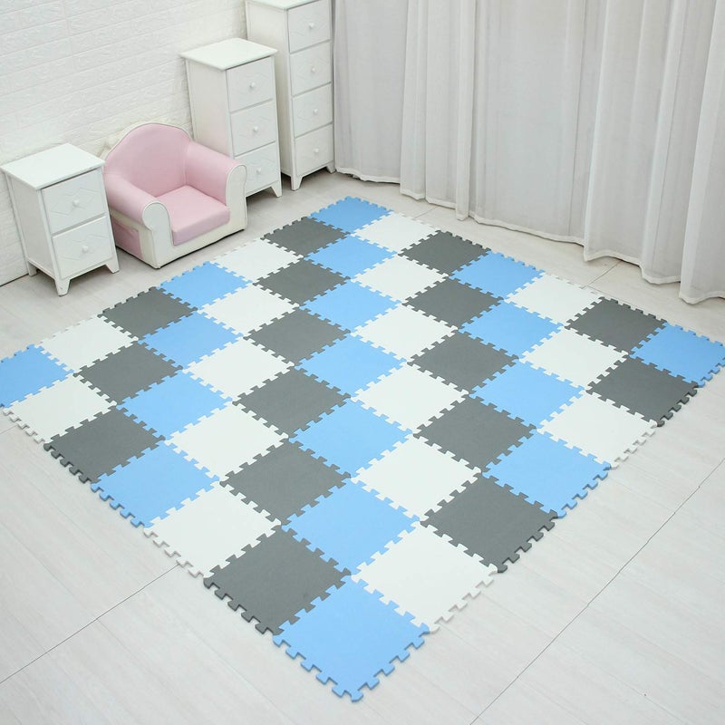 MQIAOHAMÂ® 18 Pieces Puzzle Play Mats, Soft Baby Play Mat, Kids Interlocking Foam Floor Tiles, Toddlers Carpet Playmats G301018-101107112 - Image 2