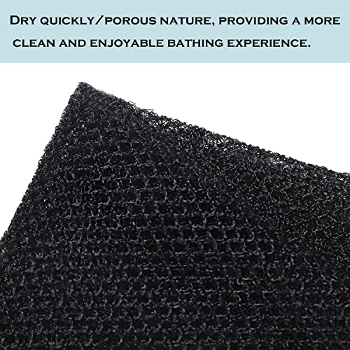 JASSINS African Exfoliating Net, Body Exfoliating Long Net Shower Body Scrubber Back Scrubber Skin Smoother (4 Pieces) - Image 3