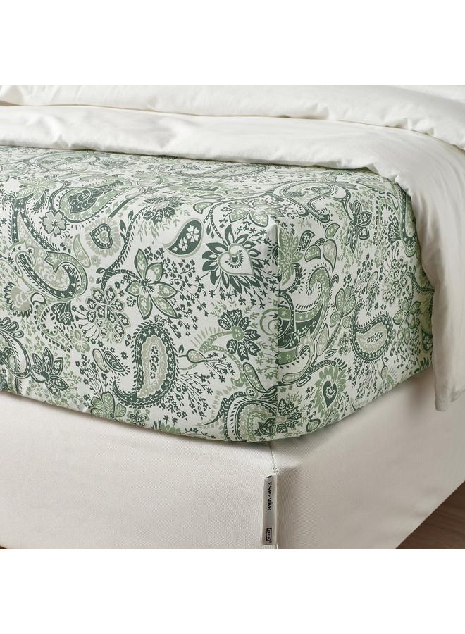 erorex Fitted sheet, green/white, 140x200 cm - Image 5