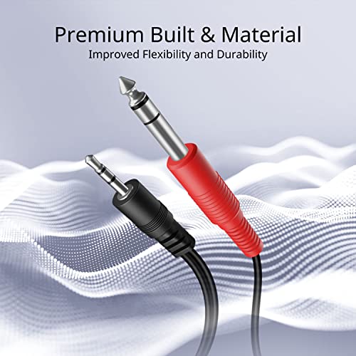 TNP Products TNP Premium 1/8 to 1/4 Stereo Cable Male to Male 15ft - Dual Y-Connector 1/4 to 1/8 Audio Cable - 3.5mm TRS to Dual 6.35mm TS Cable Compatible with Smartphone, Laptop, Speaker, Amplifier, Audio Mixer - Image 3