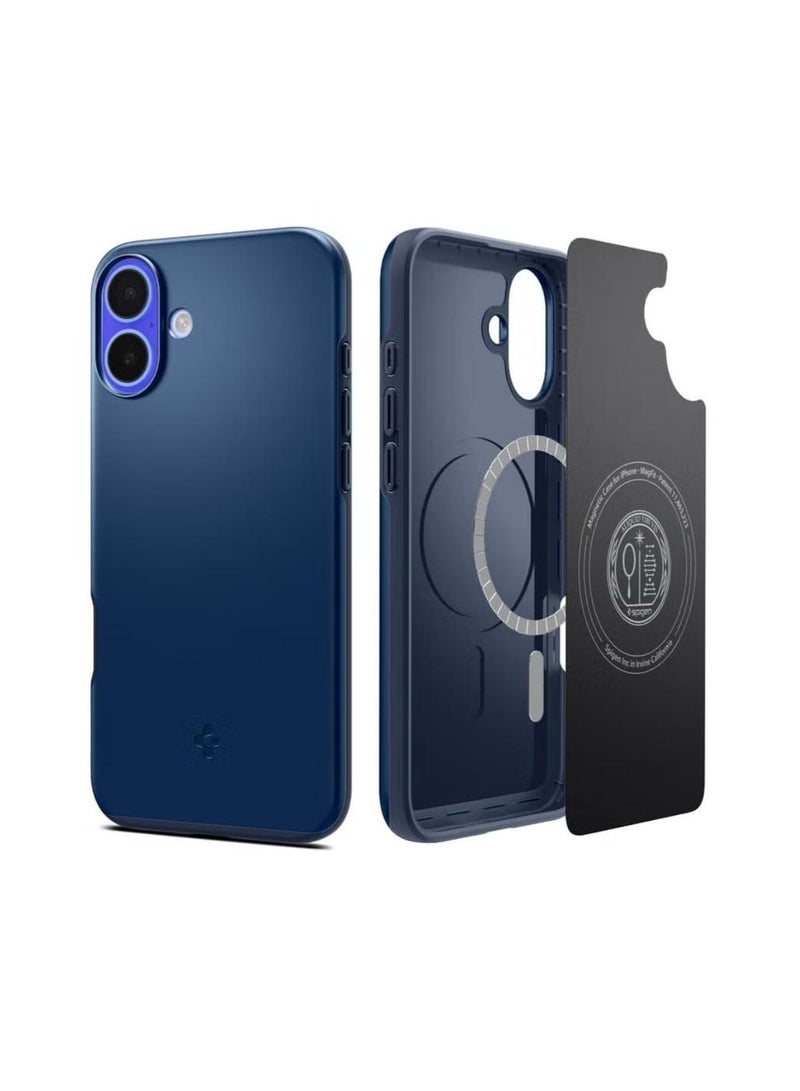 Spigen Thin Fit MagFit for iPhone 16 PLUS MagSafe Case Cover (2024) - Navy Blue - Image 1